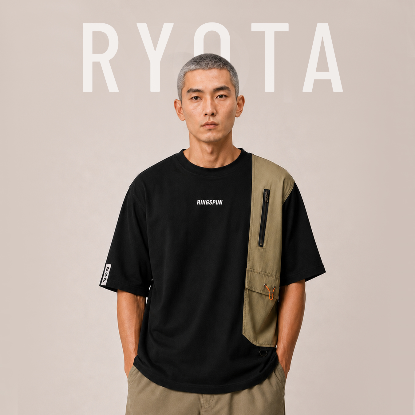 Ryota Oversize Side Pocket Unique Cotton Premium Black