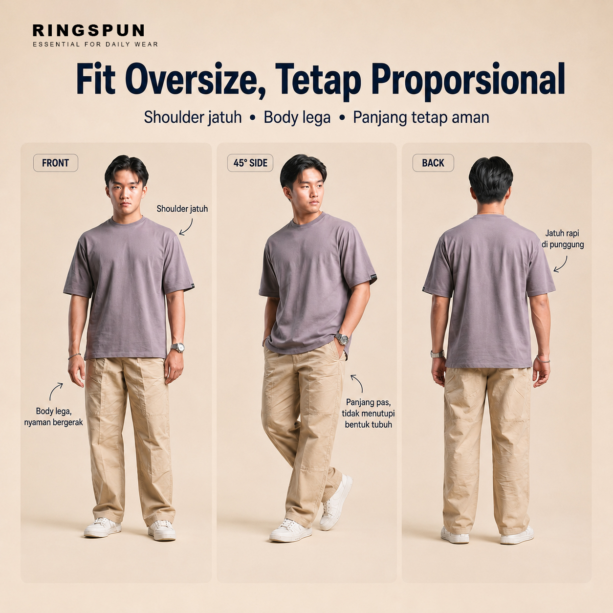 4 (4) Kaos Oversize KUMO Plain Clean