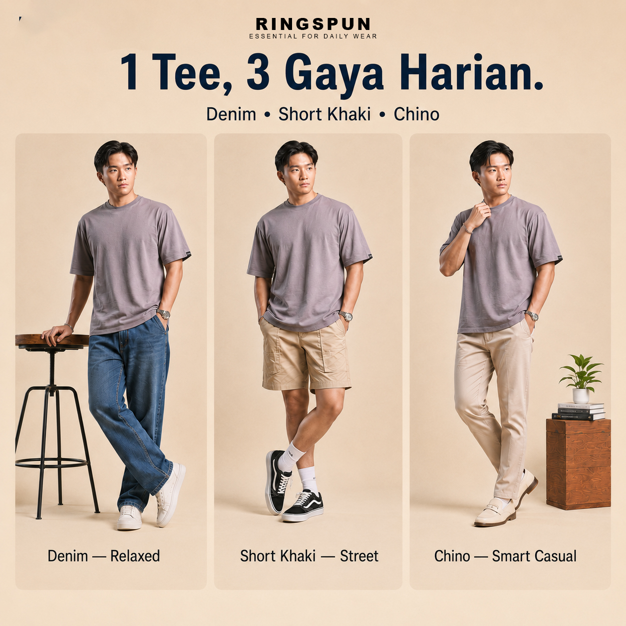 6 (2) Kaos Oversize KUMO Plain Clean