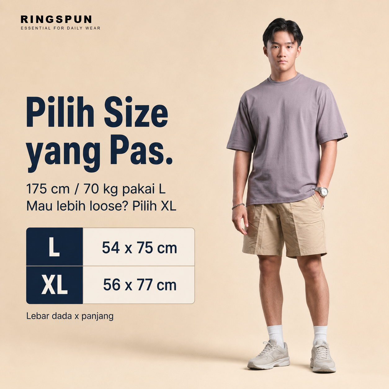 7 Kaos Oversize KUMO Plain Clean