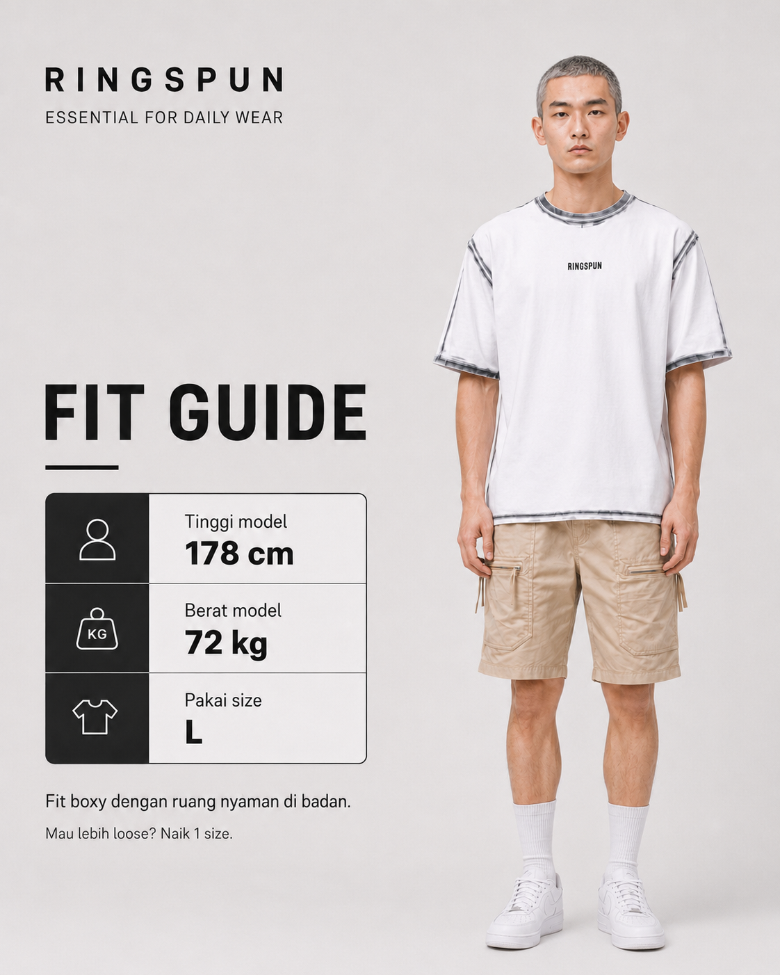 Oversize Washed Putih