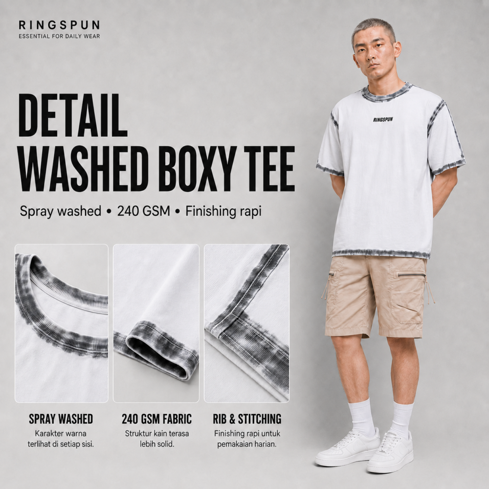Oversize Washed Putih